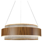 Petra Drum Pendant - Teak / Natural Slate