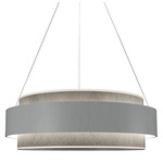 Petra Drum Pendant - Organic White / Natural Slate
