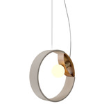 Sfera Rope Pendant - Teak / Frosted