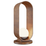 Sfera Oval Table Lamp - Imbuia / Frosted