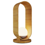 Sfera Oval Table Lamp - Teak / Frosted