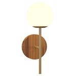 Sfera Torch Wall Light - Teak / Frosted