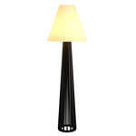 Slatted Cone Shade Floor Lamp - Charcoal / Off White