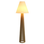 Slatted Cone Shade Floor Lamp - Sand / Off White
