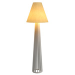 Slatted Cone Shade Floor Lamp - Organic White / Off White