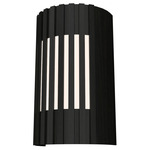 Slatted Curved Wall Sconce - Charcoal / White Acrylic