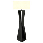 Spin Floor Lamp - Charcoal / White Linen