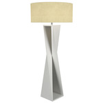Spin Floor Lamp - Organic White / White Linen