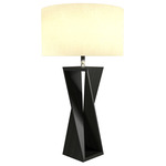 Spin Table Lamp - Charcoal / White Linen