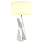 Spin Table Lamp - Organic White / White Linen