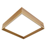 Squadro Framed Ceiling Flush Light - Teak / White Acrylic