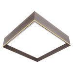 Squadro Framed Ceiling Flush Light - American Walnut / White Acrylic