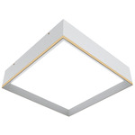 Squadro Framed Ceiling Flush Light - Organic White / White Acrylic