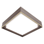 Squadro Ceiling Flush Light - American Walnut / White Acrylic