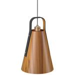 Strap 1527 Pendant - Teak / Black Leather