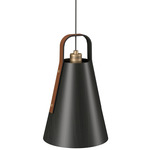Strap 1527 Pendant - Charcoal / Brown Leather
