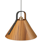 Strap 1528 Pendant - Teak / Black Leather