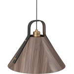 Strap 1528 Pendant - American Walnut / Black Leather