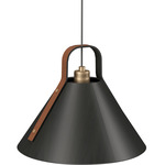 Strap 1528 Pendant - Charcoal / Brown Leather