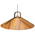 Strap 1529 Pendant - Teak / Black Leather