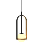 Strap Globe Pendant - Louro Freijo / Frosted