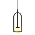 Strap Globe Pendant - American Walnut / Frosted