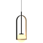 Strap Globe Pendant - Maple / Frosted