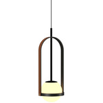 Strap Globe Pendant - Charcoal / Frosted