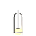 Strap Globe Pendant - Organic White / Frosted