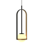 Strap Globe Pendant - Louro Freijo / Frosted