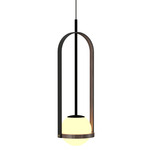 Strap Globe Pendant - American Walnut / Frosted