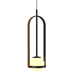 Strap Globe Pendant - Charcoal / Frosted