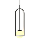 Strap Globe Pendant - Organic White / Frosted