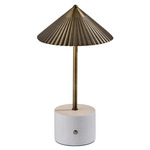 Mika Portable Table Lamp - Antique Brass / White