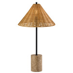 Rayne Table Lamp - Brown Marble / Rattan