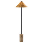 Rayne Floor Lamp - Brown Marble / Rattan