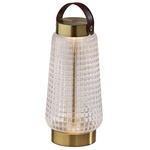 Samara Portable Table Lamp - Antique Brass / Clear
