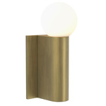 Ortona Single Wall Sconce - Matte Brushed Brass / White