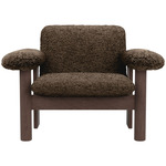 Brasilia Low Back Lounge Chair - Dark Stained Oak / Root Sheepskin
