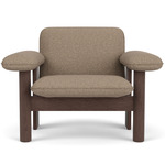 Brasilia Low Back Lounge Chair - Dark Stained Oak / Logan Flint