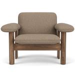 Brasilia Low Back Lounge Chair - Walnut / Logan Flint