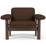 Brasilia Low Back Lounge Chair - Dark Stained Oak / Brown Boucle