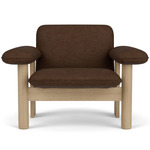 Brasilia Low Back Lounge Chair - Natural Oak / Brown Boucle