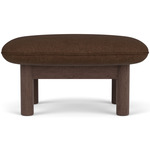 Brasilia Ottoman - Dark Stained Oak / Brown Boucle