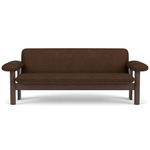 Brasilia Sofa - Dark Stained Oak / Brown Boucle
