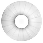 Siam 120 Semi Flush Ceiling Light - Satin Nickel / White Translucent Ribbon