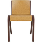 Ready Upholstered Dining Chair - Red Stained Oak / Cognac Aida Leather