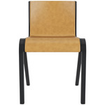 Ready Upholstered Dining Chair - Black Stained Oak / Cognac Aida Leather