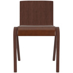 Ready Upholstered Dining Chair - Red Stained Oak / Brown Aida Leather