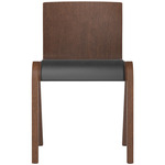 Ready Upholstered Dining Chair - Red Stained Oak / Black Aida Leather